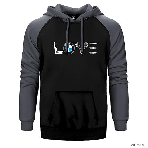 BMW Love Çift Renk Reglan Kol Sweatshirt / Hoodie