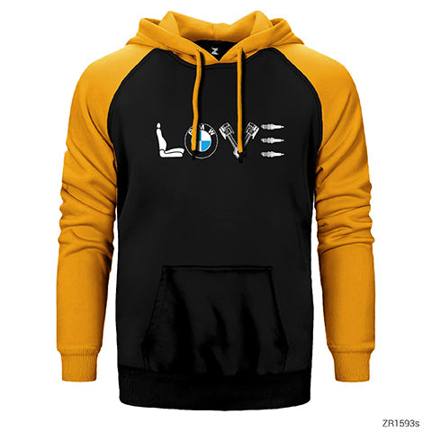 BMW Love Çift Renk Reglan Kol Sweatshirt / Hoodie