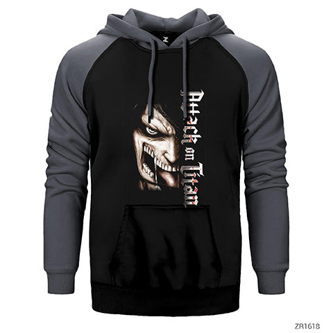 Attack on Titan 2 Çift Renk Reglan Kol Sweatshirt / Hoodie