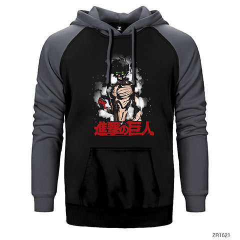 Attack on Titan Strength Çift Renk Reglan Kol Sweatshirt / Hoodie