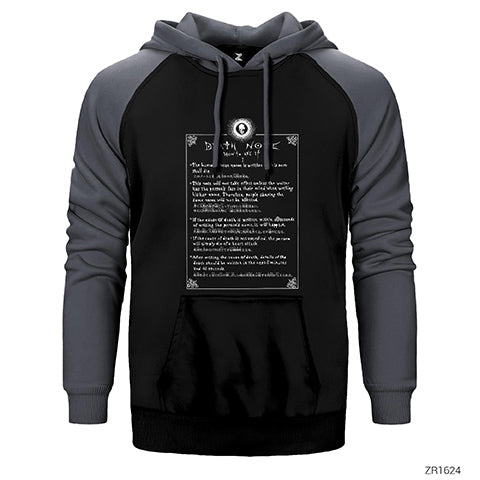 Death Note How to Use Çift Renk Reglan Kol Sweatshirt / Hoodie