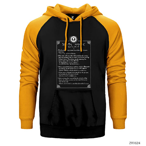 Death Note How to Use Çift Renk Reglan Kol Sweatshirt / Hoodie