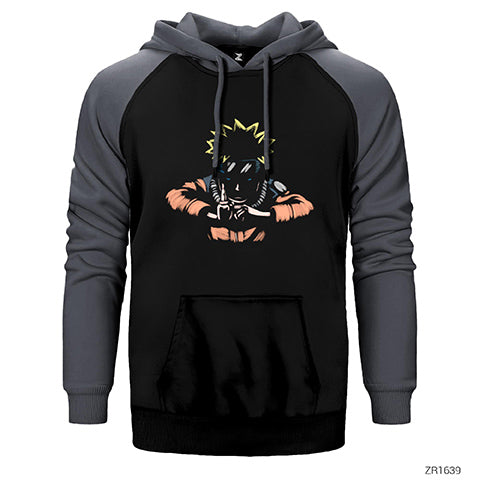 Naruto Uzumaki Çift Renk Reglan Kol Sweatshirt / Hoodie
