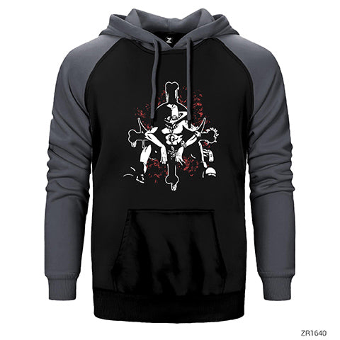One Piece Commander Çift Renk Reglan Kol Sweatshirt / Hoodie