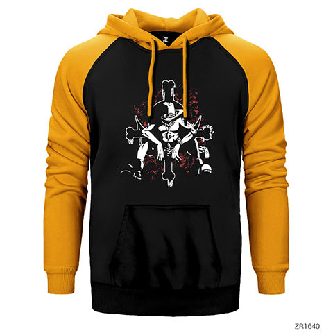 One Piece Commander Çift Renk Reglan Kol Sweatshirt / Hoodie