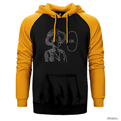 One Piece Luffy Ok Çift Renk Reglan Kol Sweatshirt / Hoodie