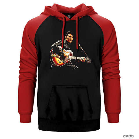 Elvis Presley Çift Renk Reglan Kol Sweatshirt / Hoodie