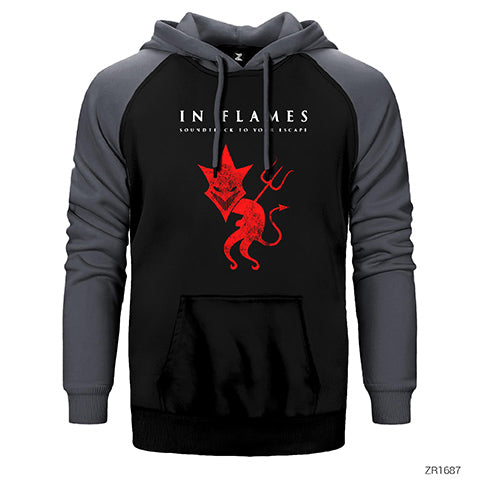 In Flames Çift Renk Reglan Kol Sweatshirt / Hoodie