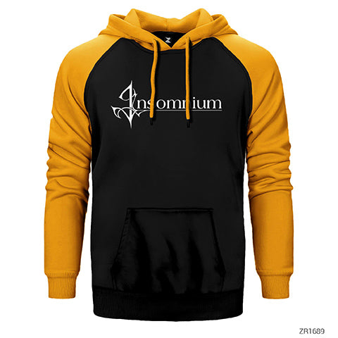 Insomnium Logo Çift Renk Reglan Kol Sweatshirt / Hoodie