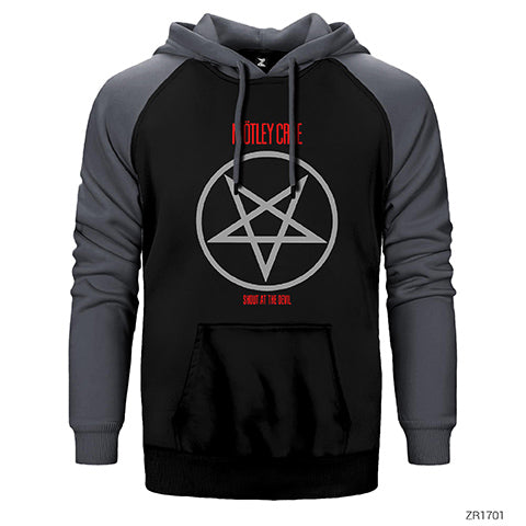 Mötley Crüe Shout At The Devil Çift Renk Reglan Kol Sweatshirt / Hoodie