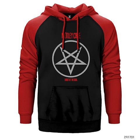 Mötley Crüe Shout At The Devil Çift Renk Reglan Kol Sweatshirt / Hoodie