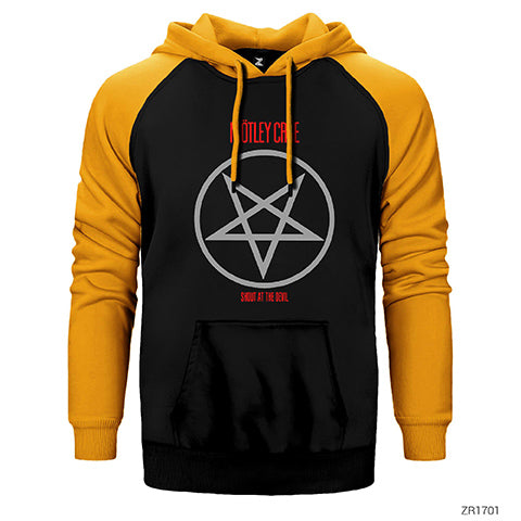 Mötley Crüe Shout At The Devil Çift Renk Reglan Kol Sweatshirt / Hoodie