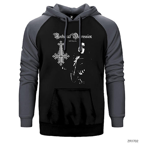 Nocturnal Depression Çift Renk Reglan Kol Sweatshirt / Hoodie