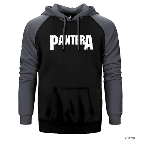 Pantera Logo Çift Renk Reglan Kol Sweatshirt / Hoodie