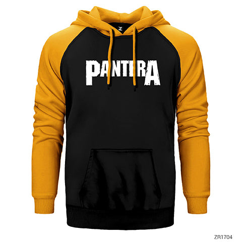 Pantera Logo Çift Renk Reglan Kol Sweatshirt / Hoodie