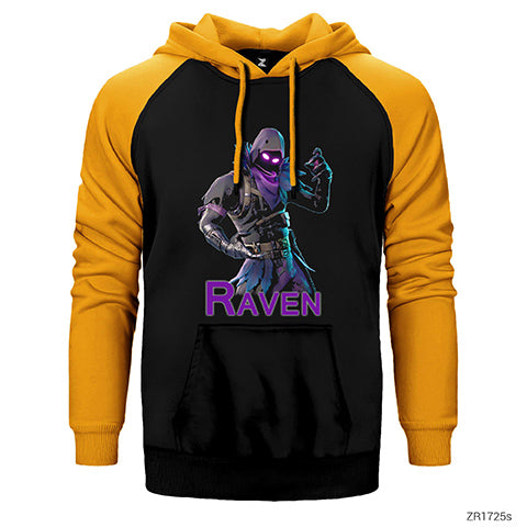 Fortnite Raven Çift Renk Reglan Kol Sweatshirt / Hoodie