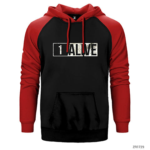 PUBG 1 Alive Çift Renk Reglan Kol Sweatshirt / Hoodie