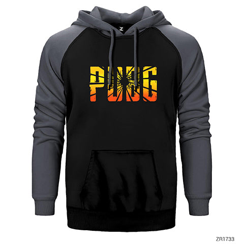 PUBG Logo Cracked Çift Renk Reglan Kol Sweatshirt / Hoodie