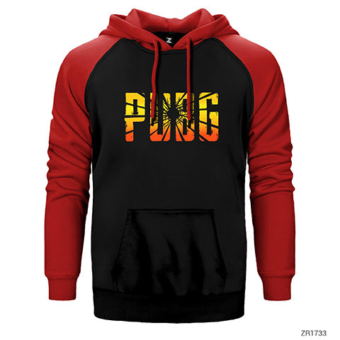 PUBG Logo Cracked Çift Renk Reglan Kol Sweatshirt / Hoodie