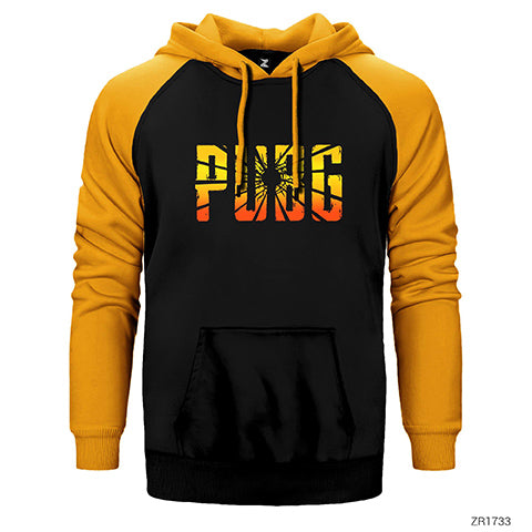 PUBG Logo Cracked Çift Renk Reglan Kol Sweatshirt / Hoodie