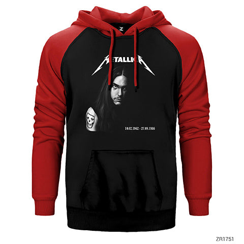 Cliff Burton Metallica Çift Renk Reglan Kol Sweatshirt / Hoodie