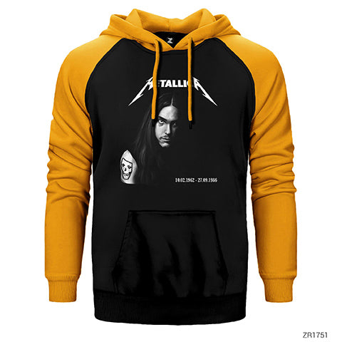 Cliff Burton Metallica Çift Renk Reglan Kol Sweatshirt / Hoodie