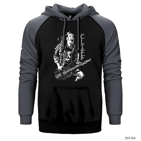 Cliff Burton Skecthy Çift Renk Reglan Kol Sweatshirt / Hoodie