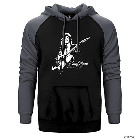 David Bowie Concert Çift Renk Reglan Kol Sweatshirt / Hoodie