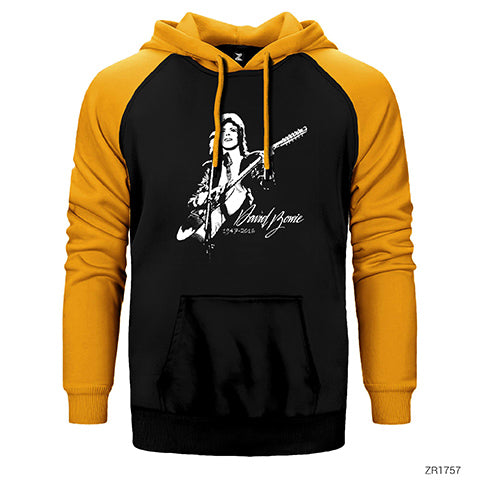 David Bowie Concert Çift Renk Reglan Kol Sweatshirt / Hoodie