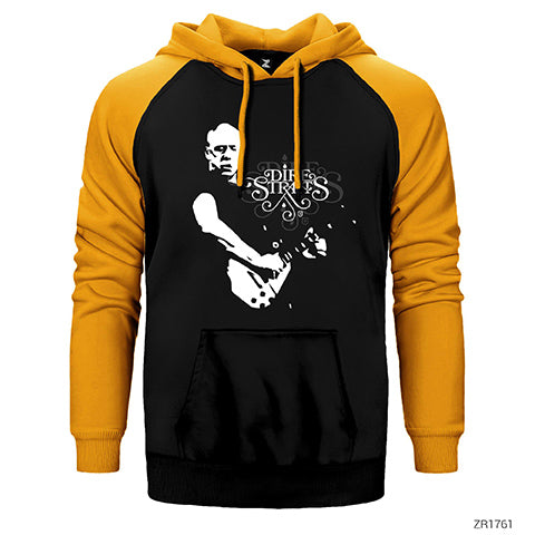 Dire Straits Guitar Çift Renk Reglan Kol Sweatshirt / Hoodie