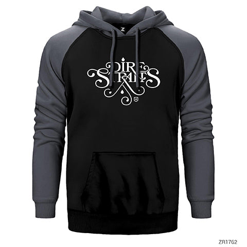 Dire Straits Logo Çift Renk Reglan Kol Sweatshirt / Hoodie