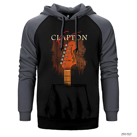 Eric Clapton Guitar Çift Renk Reglan Kol Sweatshirt / Hoodie