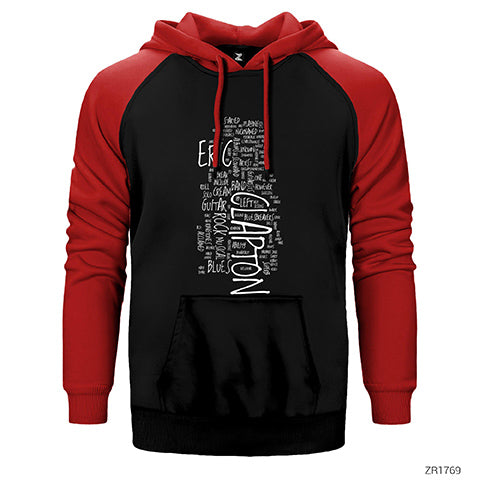 Eric Clapton Texts Çift Renk Reglan Kol Sweatshirt / Hoodie