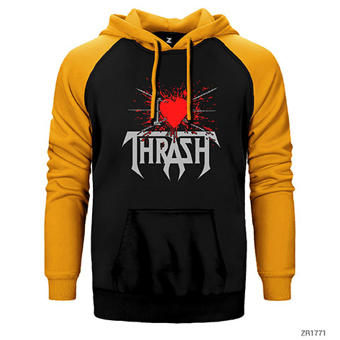 I Love Trash Çift Renk Reglan Kol Sweatshirt / Hoodie