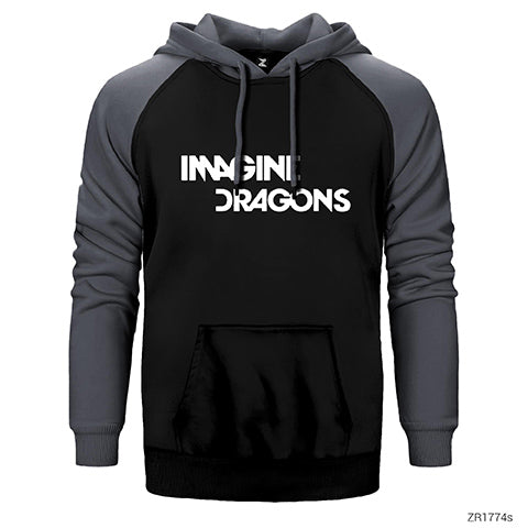 Imagine Dragons Logo Çift Renk Reglan Kol Sweatshirt / Hoodie