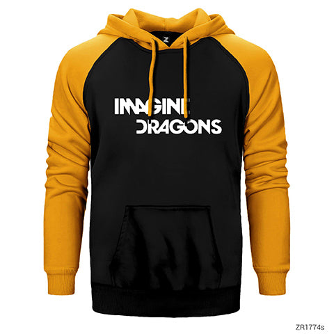 Imagine Dragons Logo Çift Renk Reglan Kol Sweatshirt / Hoodie