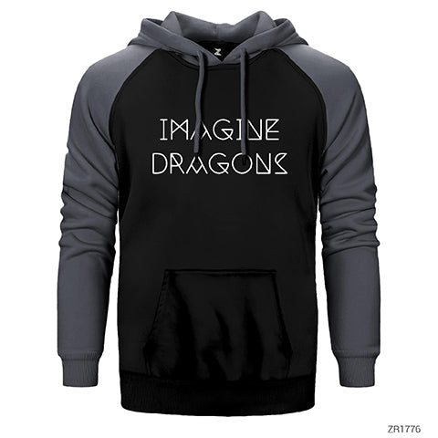 Imagine Dragons Text Çift Renk Reglan Kol Sweatshirt / Hoodie