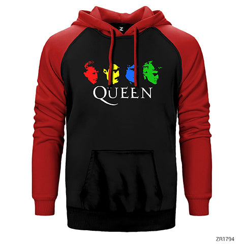 Queen Colored Çift Renk Reglan Kol Sweatshirt / Hoodie