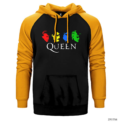 Queen Colored Çift Renk Reglan Kol Sweatshirt / Hoodie