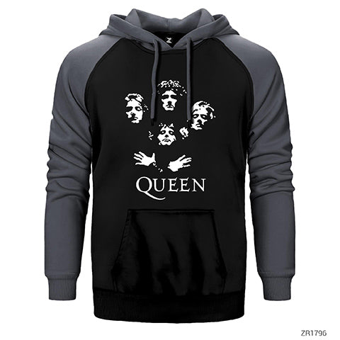 Queen Group Çift Renk Reglan Kol Sweatshirt / Hoodie