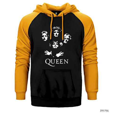 Queen Group Çift Renk Reglan Kol Sweatshirt / Hoodie