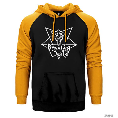 Running Wild Symbol Çift Renk Reglan Kol Sweatshirt / Hoodie