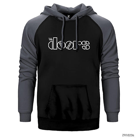 İndirimli The Doors Outline Gri Renk Reglan Kol Sweatshirt / Hoodie