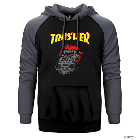 Thrasher Rolling Çift Renk Reglan Kol Sweatshirt / Hoodie