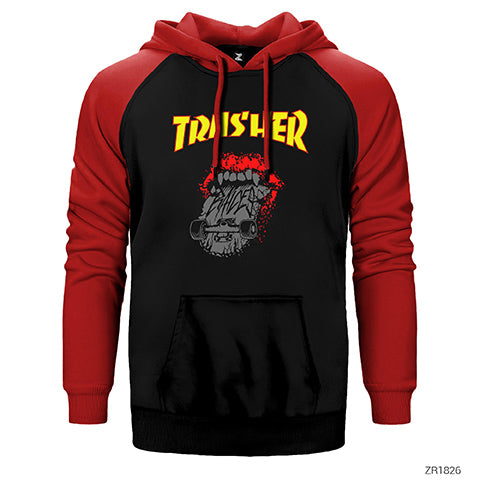 Thrasher Rolling Çift Renk Reglan Kol Sweatshirt / Hoodie
