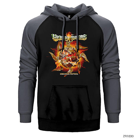 Vicious Rumors Concussion Protocol Çift Renk Reglan Kol Sweatshirt / Hoodie