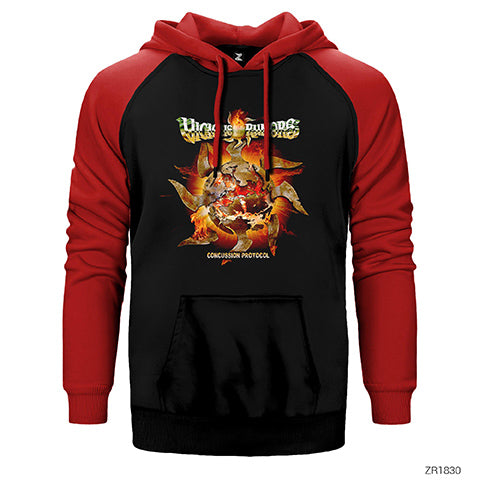 Vicious Rumors Concussion Protocol Çift Renk Reglan Kol Sweatshirt / Hoodie