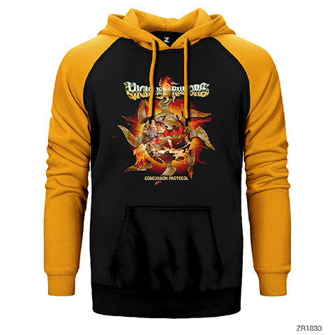 Vicious Rumors Concussion Protocol Çift Renk Reglan Kol Sweatshirt / Hoodie