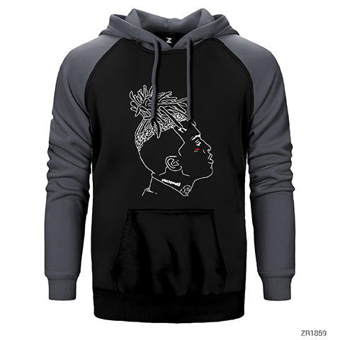 XXX Tentection Outlined Çift Renk Reglan Kol Sweatshirt / Hoodie