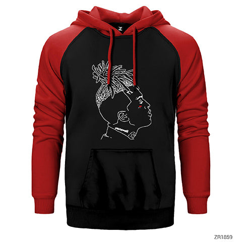 XXX Tentection Outlined Çift Renk Reglan Kol Sweatshirt / Hoodie